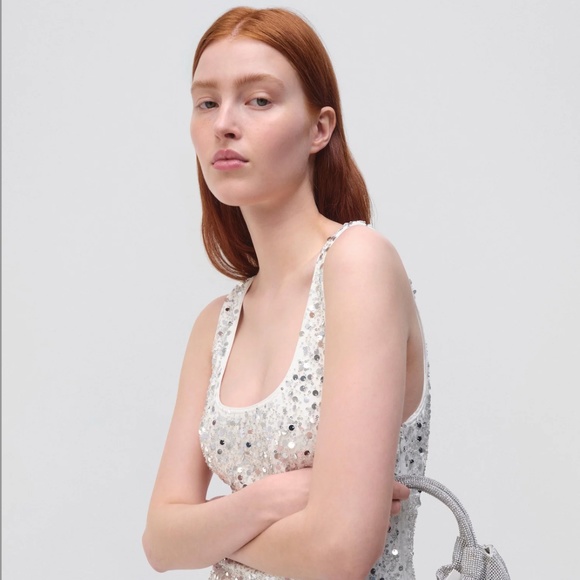 JONATHAN SIMKHAI Dione Sequin Column Gown Size 6 - Picture 2 of 6